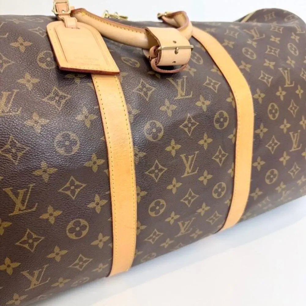 Louis Vuitton Monogram Canvas Keepall Bandouliere 60 Large Travel Duffle Bag LV